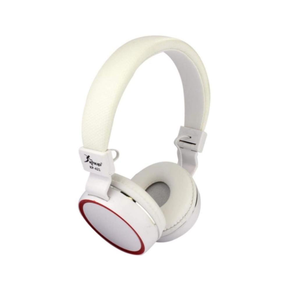 Imagem 3 de 4 do produto Fone De Ouvido KNUP Kp-421, C/microfone Dobravel P2, Branco