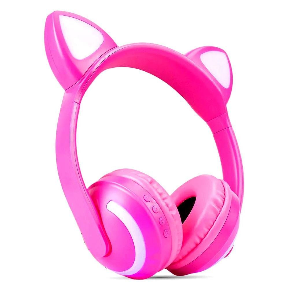 Headphone Fone De Ouvido Com Orelhinha de Gatinho Gato Orelha Com