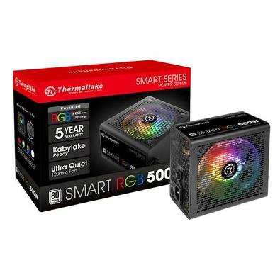Fonte 500w Tt Smart Rgb 80+ All Sleeved Cables Ps-spr-0500nhfawb-1