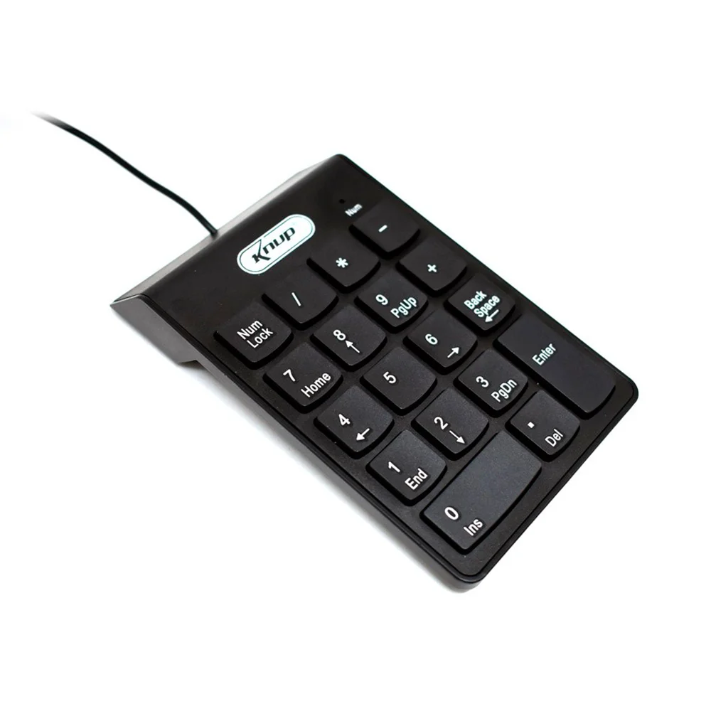 Imagem 2 de 5 do produto Teclado Numérico Com Fio USB 2.0 Knup 18 Teclas Plug and Play Preto Notebook PC - KP-2003A