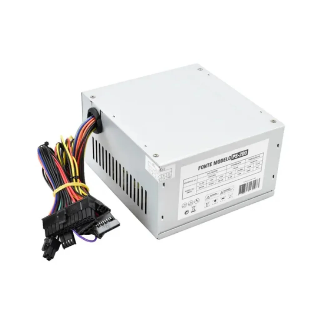 Imagem 5 de 5 do produto Fonte Evus ATX, 200W, 12V, Sem Cabo, 24P, 2SATA, Com Caixa - PS-200