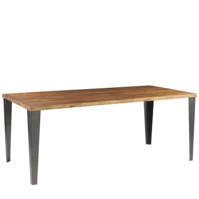 Descrição do Produto:Mesa Sala de Jantar Cozinha Quevelly 140cm Grafite Madeira Maciça Rustic Brown - Gran Belo Possui design rústico e moderno sendo