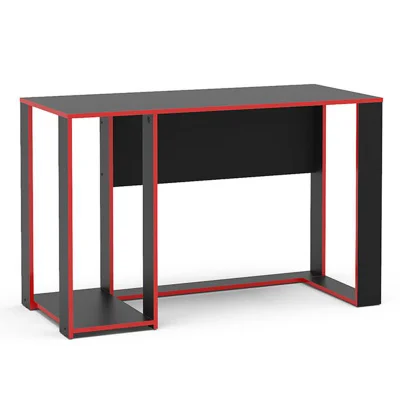 Mesa Gamer Politorno Singapura Preto e Vermelho, 1 Nicho, Peso Suportado Até 10Kg no Tampo