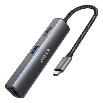 Hub Adaptador Anker 5x1 Usb C Hdmi Ethernet Macbook Ipad Xps