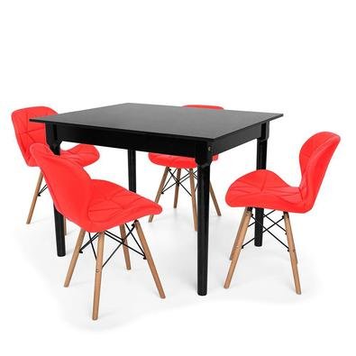 Conjunto Mesa de Jantar Robust 110x90 com 4 Cadeiras Eames Eiffel Slim O Conjunto Mesa de Jantar Robust com Cadeiras Slim são importantes itens para a