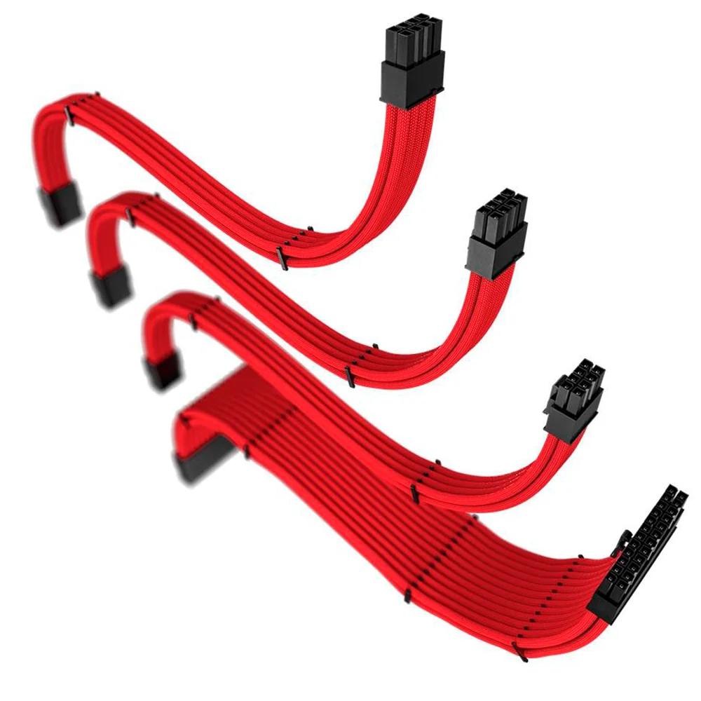 Imagem 5 de 5 do produto Cabo Sleeved Rise Mode Full Red Vermelho 4 Kit RM-SL-FR 30cm