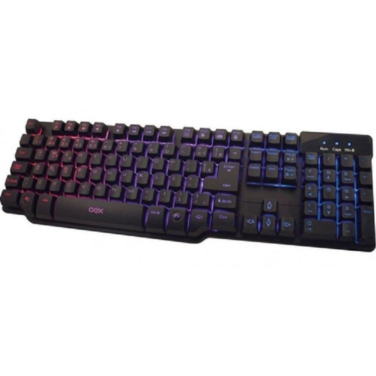 Teclado Com Fio Oex Force-x Tc201 Gamer ABNT2 Semi Mecânico