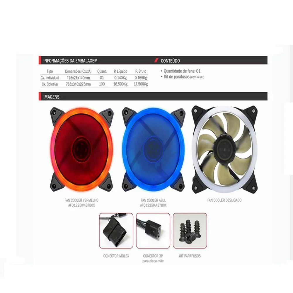 Cooler FAN K-MEX, 120mm, Ring LED, Azul 6