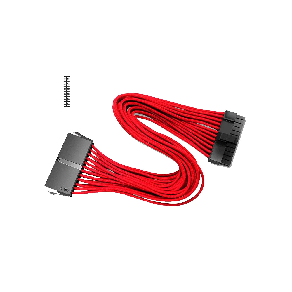 Imagem 3 de 3 do produto Cabo Sleeved Deepcool 24 Pinos 30cm Vermelha, Dp-ec300-24p-rd