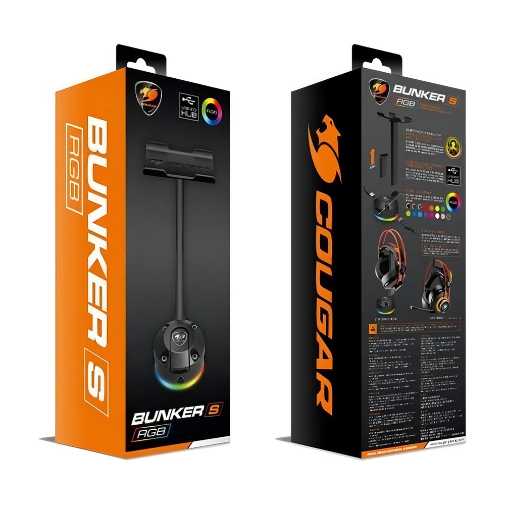 Suporte Para Headset Cougar Bunker S, RGB - 3MBSRXXB.0001 Suporte Para Headset Cougar Bunker S, RGB - 3MBSRXXB.0001