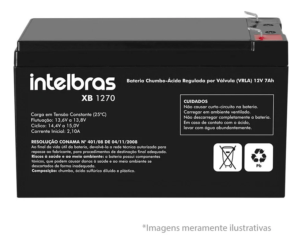 Imagem 4 de 5 do produto Bateria Intelbras Selada Para Nobreak 12v X 7 Amp Xb1270