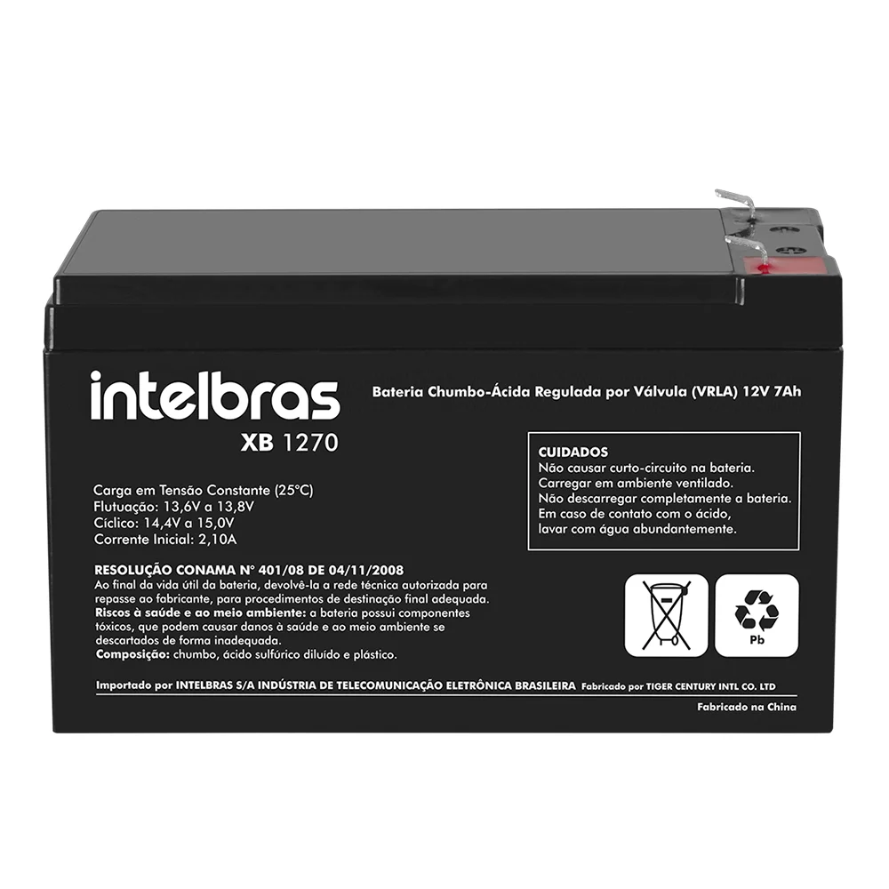 Imagem 5 de 5 do produto Bateria Intelbras Selada Para Nobreak 12v X 7 Amp Xb1270
