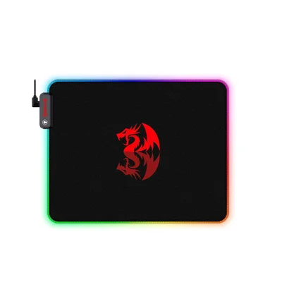 Mousepad Gamer Redragon Pluto, Com LED RGB, Ajuste de Iluminação, Dobrável, 33X26Cm, Grande, Preto  - P026