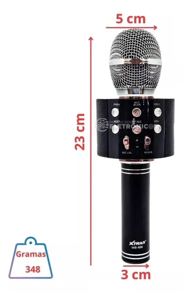 Microfone Karaokê Wireless Mt1035 Tomate Kabum