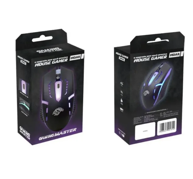 Imagem 5 de 5 do produto Mouse Gamer K-mex, LED, 1600 DPI, USB, Preto - MOA8