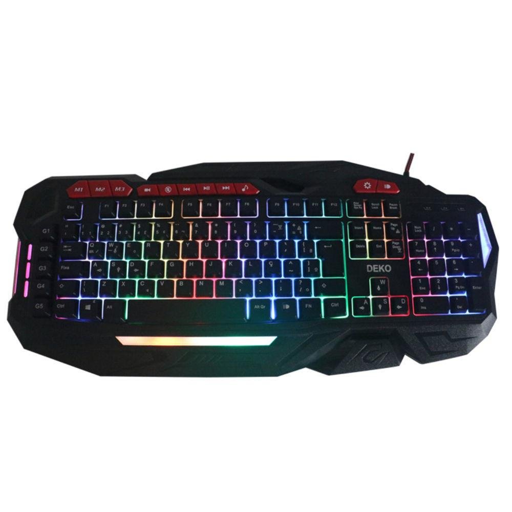 Teclado Gamer Led Rgb Tecla Ghost Luminoso Neon Rl-k20 Deko Teclado Gamer Led Rgb Tecla Ghost Luminoso Neon Rl-k20 Deko