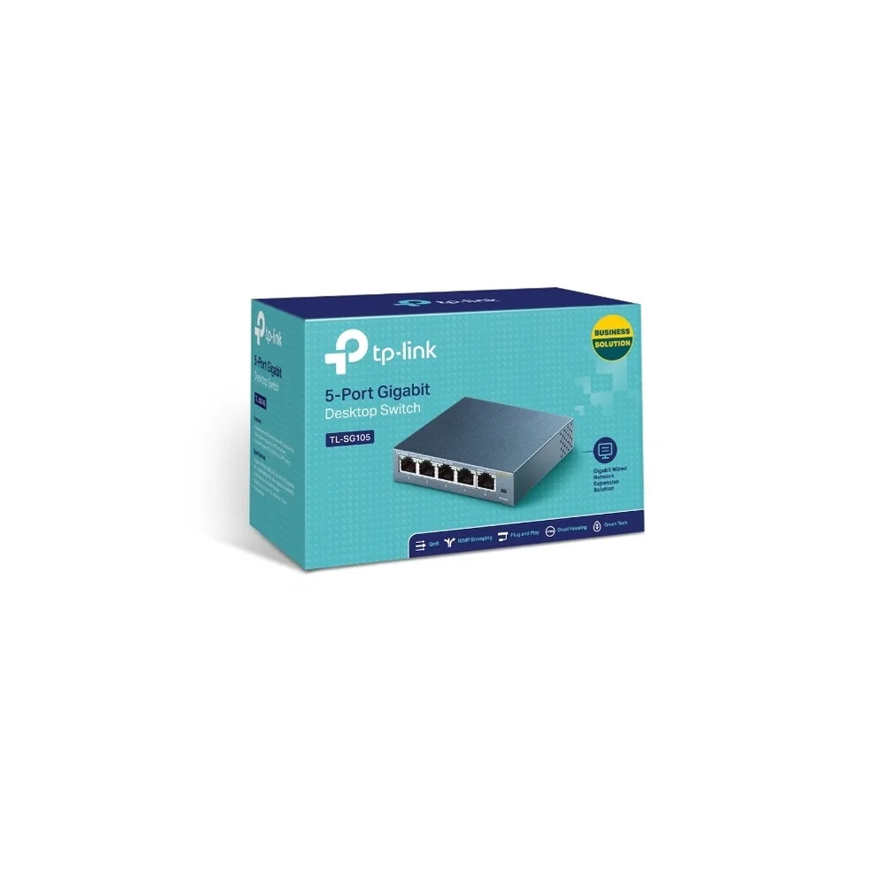 Imagem 2 de 5 do produto Switch Gigabit Tp-link Tl-sg105 5 Portas (10/100/1000 Mbps) Não Gerenciável