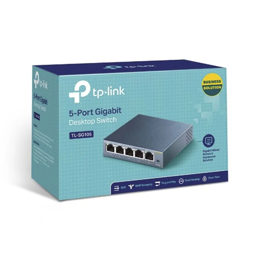 Imagem 5 de 5 do produto Switch Gigabit Tp-link Tl-sg105 5 Portas (10/100/1000 Mbps) Não Gerenciável