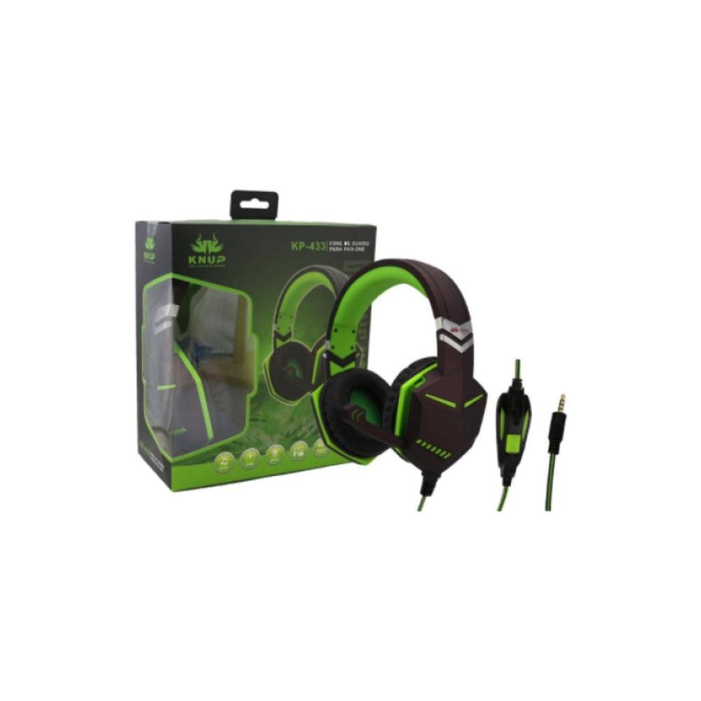 Imagem 4 de 4 do produto Fone De Ouvido Headset Gamer, C/microfone P3, Verde - Kp-433