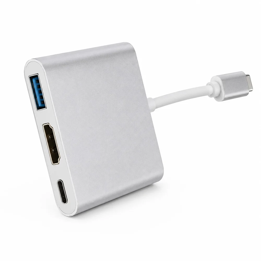 Imagem 3 de 5 do produto Adaptador Conversor Usb C Para Hdmi, Usb E Usb C - Tomate  Mtc-7106