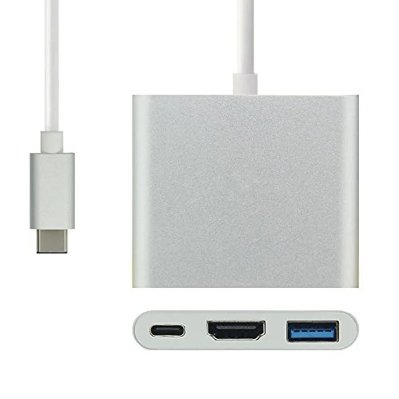 Imagem 4 de 5 do produto Adaptador Conversor Usb C Para Hdmi, Usb E Usb C - Tomate  Mtc-7106