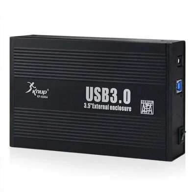 Case HD 3.5 Sata USB 3.0 Preto - Knup