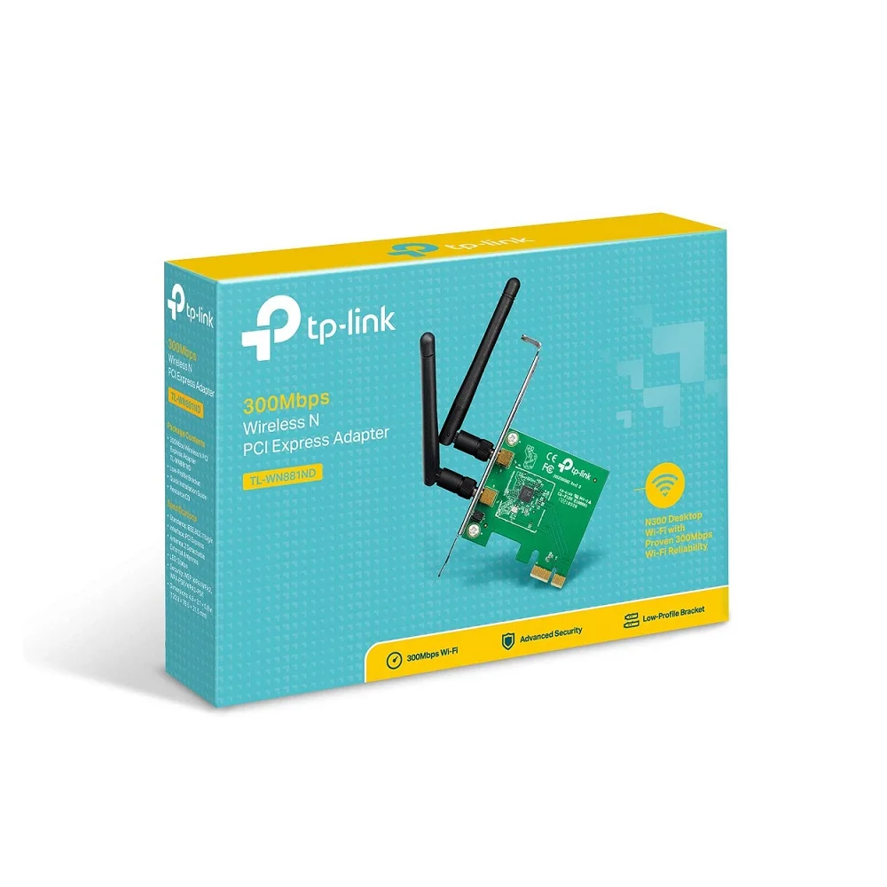 Imagem 3 de 5 do produto Adaptador Pci-express Tp-link Tl-wn881nd Wireless 300mbps 2dbi C/ 2 Antenas Destacáveis