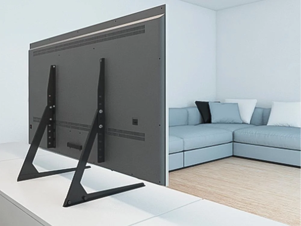 Imagem 3 de 5 do produto Suporte Base Para Tv De Mesa 32 a 65 Preto Universal Stand100