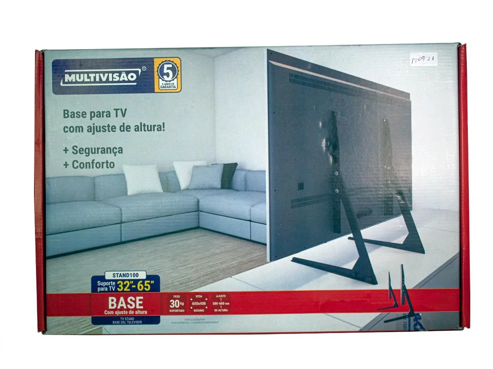 Imagem 5 de 5 do produto Suporte Base Para Tv De Mesa 32 a 65 Preto Universal Stand100