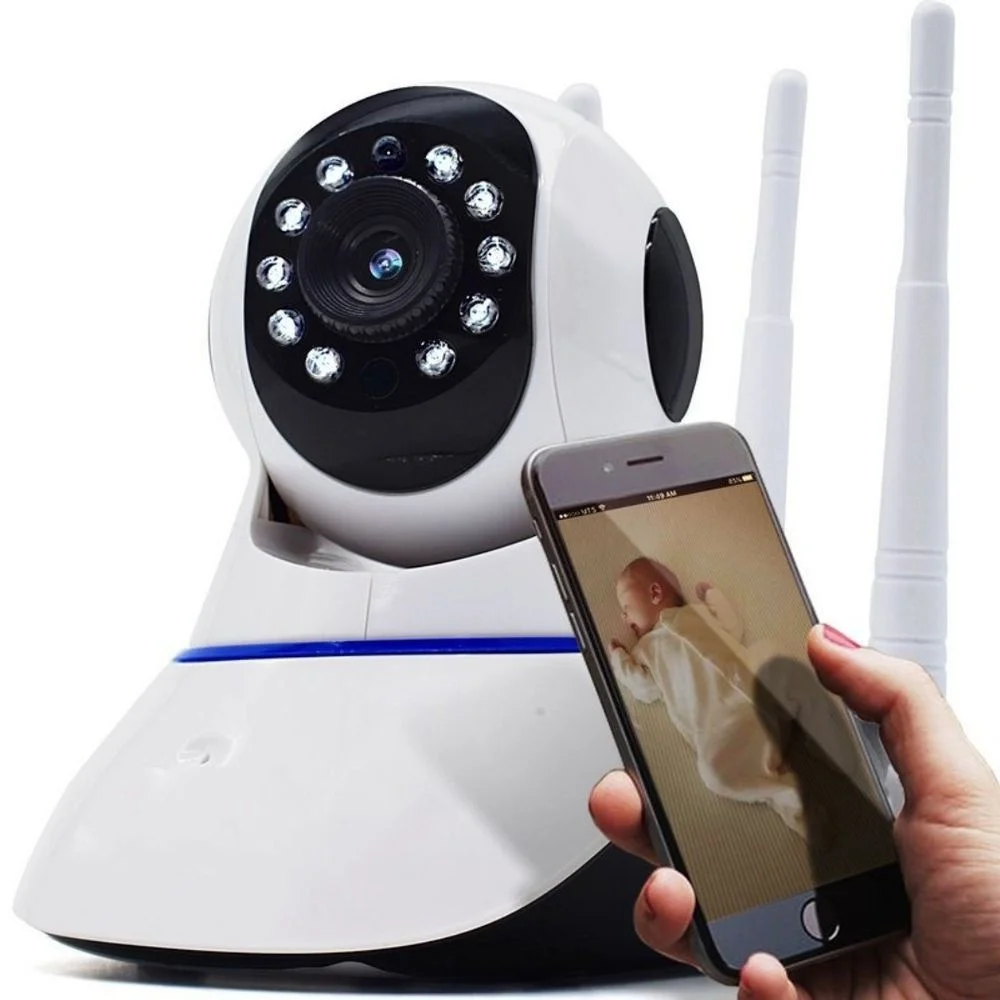 Imagem 4 de 5 do produto Câmera Segurança Ip Hd 720p Sem Fio Wifi P2 Áudio Cartão Sd