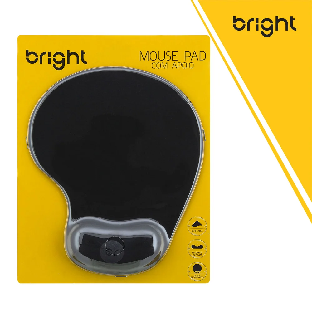 Imagem 3 de 5 do produto Mousepad Bright 0307 Ergônomico Com Apoio De Pulso Em Gel