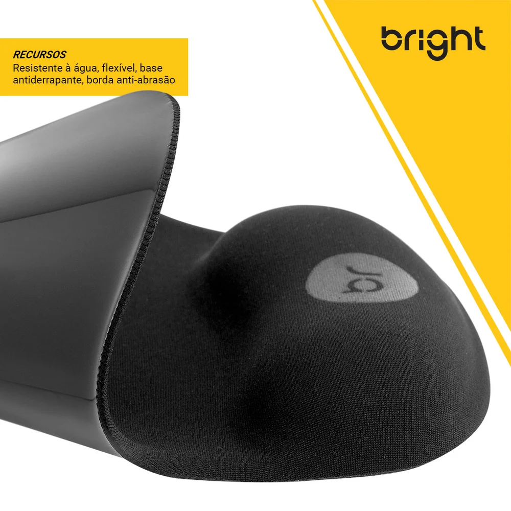 Imagem 4 de 5 do produto Mousepad Bright 0307 Ergônomico Com Apoio De Pulso Em Gel