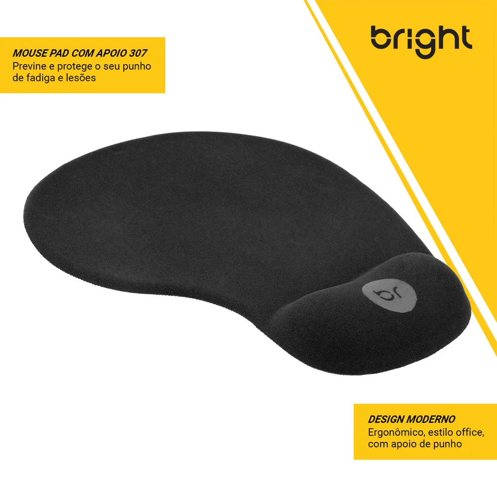 Imagem 5 de 5 do produto Mousepad Bright 0307 Ergônomico Com Apoio De Pulso Em Gel