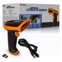 Leitor de Código de Barras Sem Fio a Laser Wireless USB Preto e Laranja 650nm Laser Knup - KP-1018