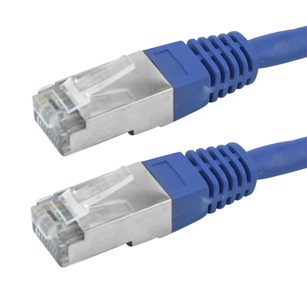 Imagem 2 de 3 do produto Cabo De Rede Ftp (patch Cord) Rj45 Cat 5e, Blindado, 5 Metros, Azul, Chip Sce, 018-9913