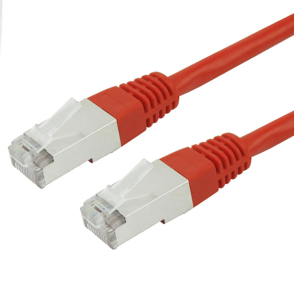 Cabo De Rede Ftp 5+ (patch Cord) Rj45 Cat 6, Blindado, 2 Metros, Vermelho, Chip Sce 018-1085