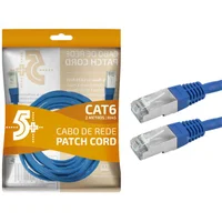 Cabo De Rede 5+ Patch Cord Cat6 Ftp 2 Metros Azul Blindado