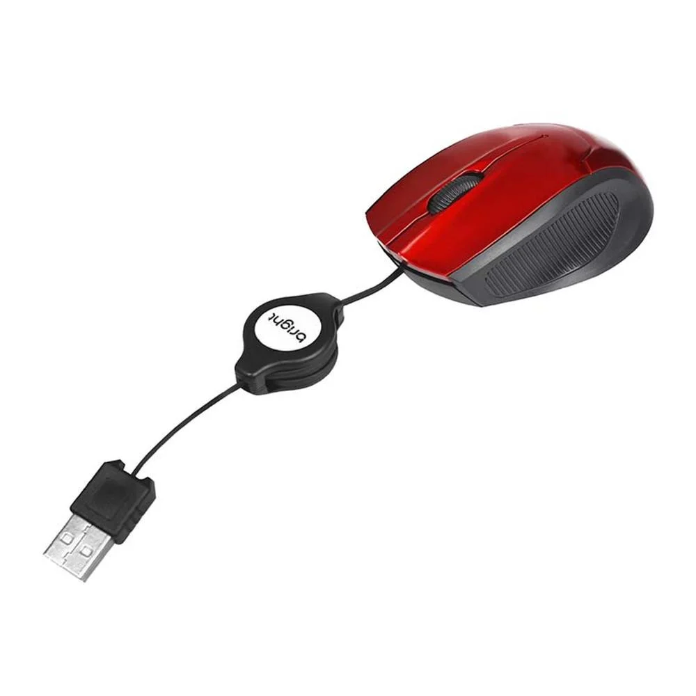 Imagem 5 de 5 do produto Mouse Bright, USB, Retrátil, Vermelho - 101