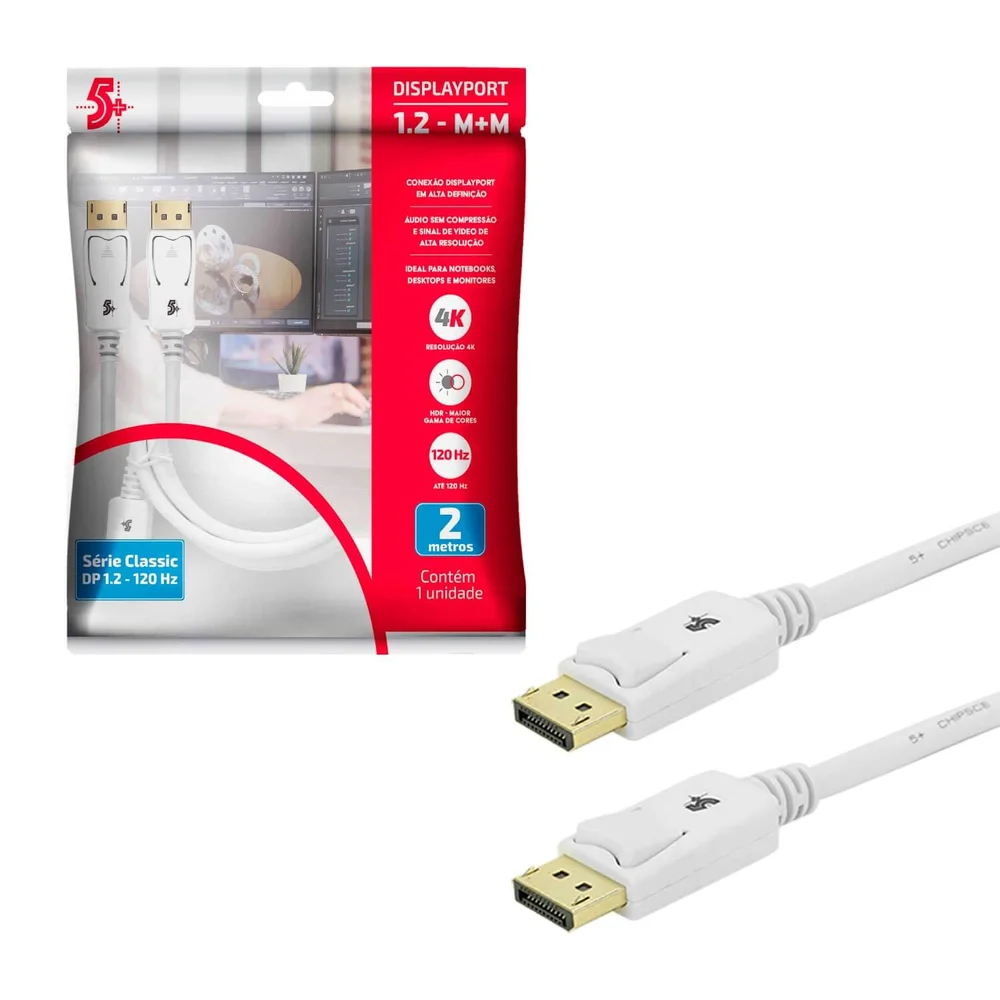 Imagem 3 de 4 do produto Cabo Displayport 1.2 Pix 018-7497, 2M, Com trava