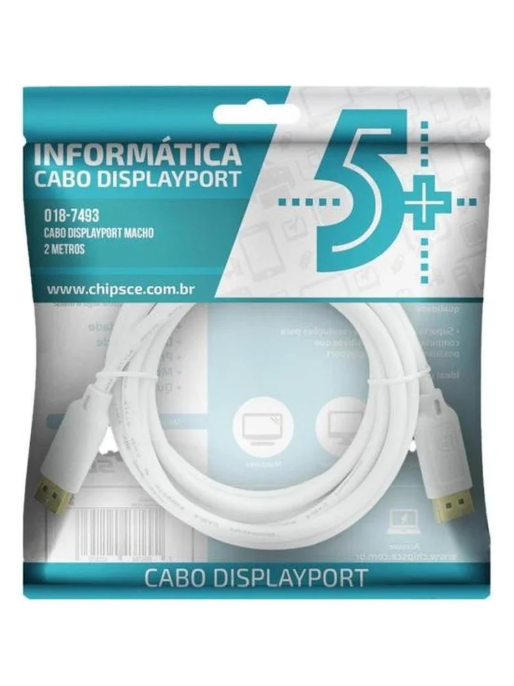 Imagem 3 de 4 do produto Cabo Displayport Macho X Displayport Macho Chip Sce, Versão 1.2, 4K