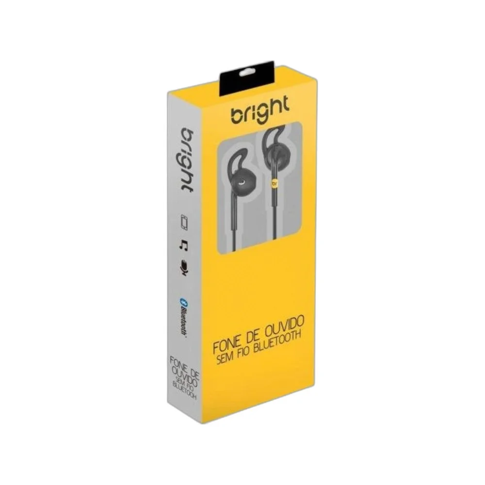 Imagem 4 de 5 do produto Fone De Ouvido Sem Fio Bluetooth Controle Volume E Chamada Telefônica, Preto, 0481 - Bright