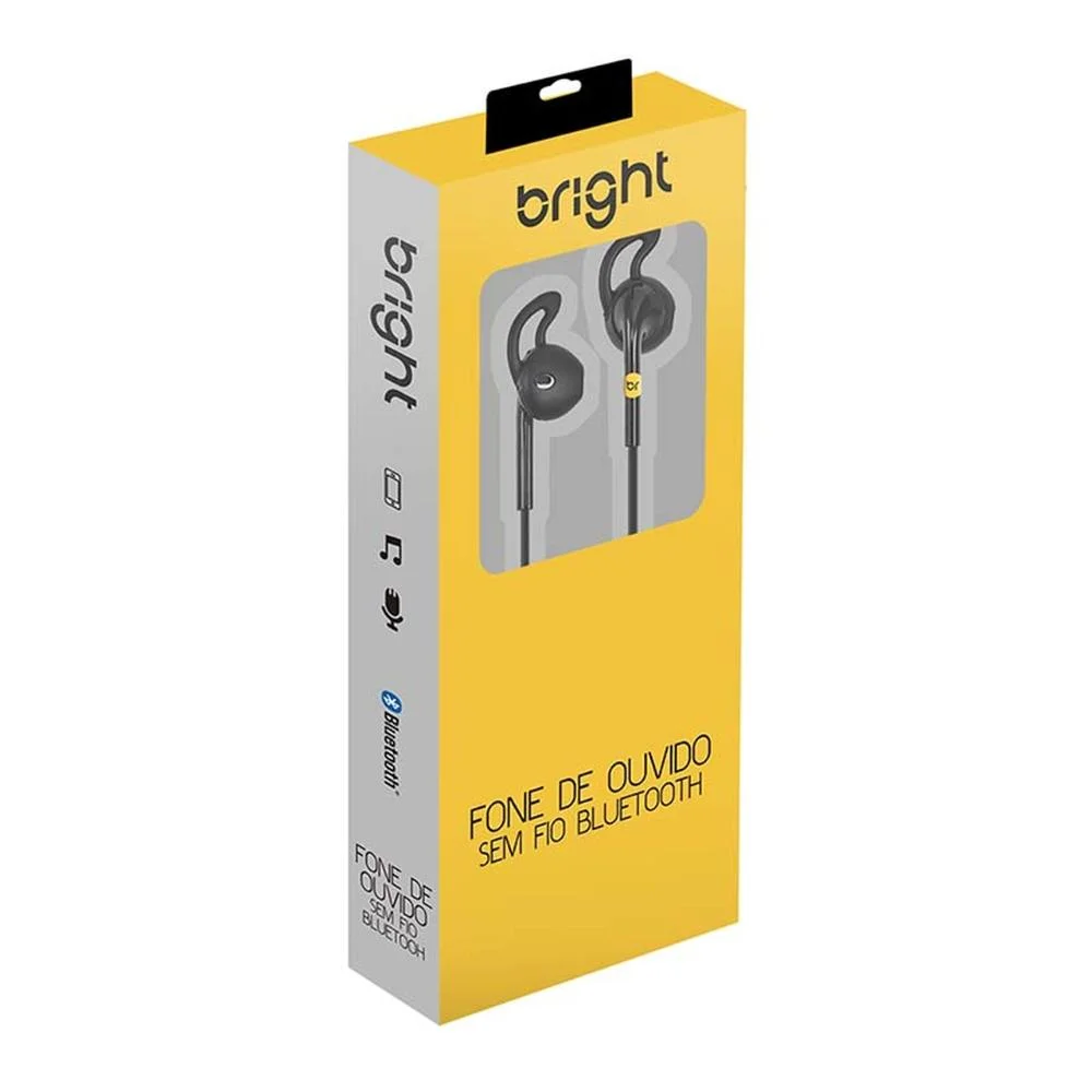 Imagem 4 de 5 do produto Fone De Ouvido Sem Fio Bluetooth Controle Volume E Chamada Telefônica, Preto, 0481 - Bright