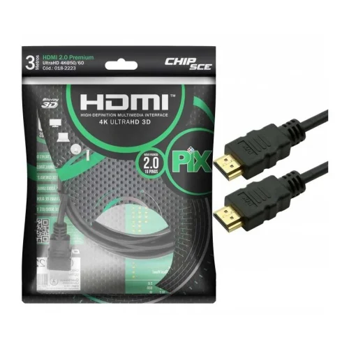 Imagem 2 de 5 do produto Cabo Hdmi 2.0 018-2223 4k Ultra Hd 3d 3 Metros Suporte A Hdr