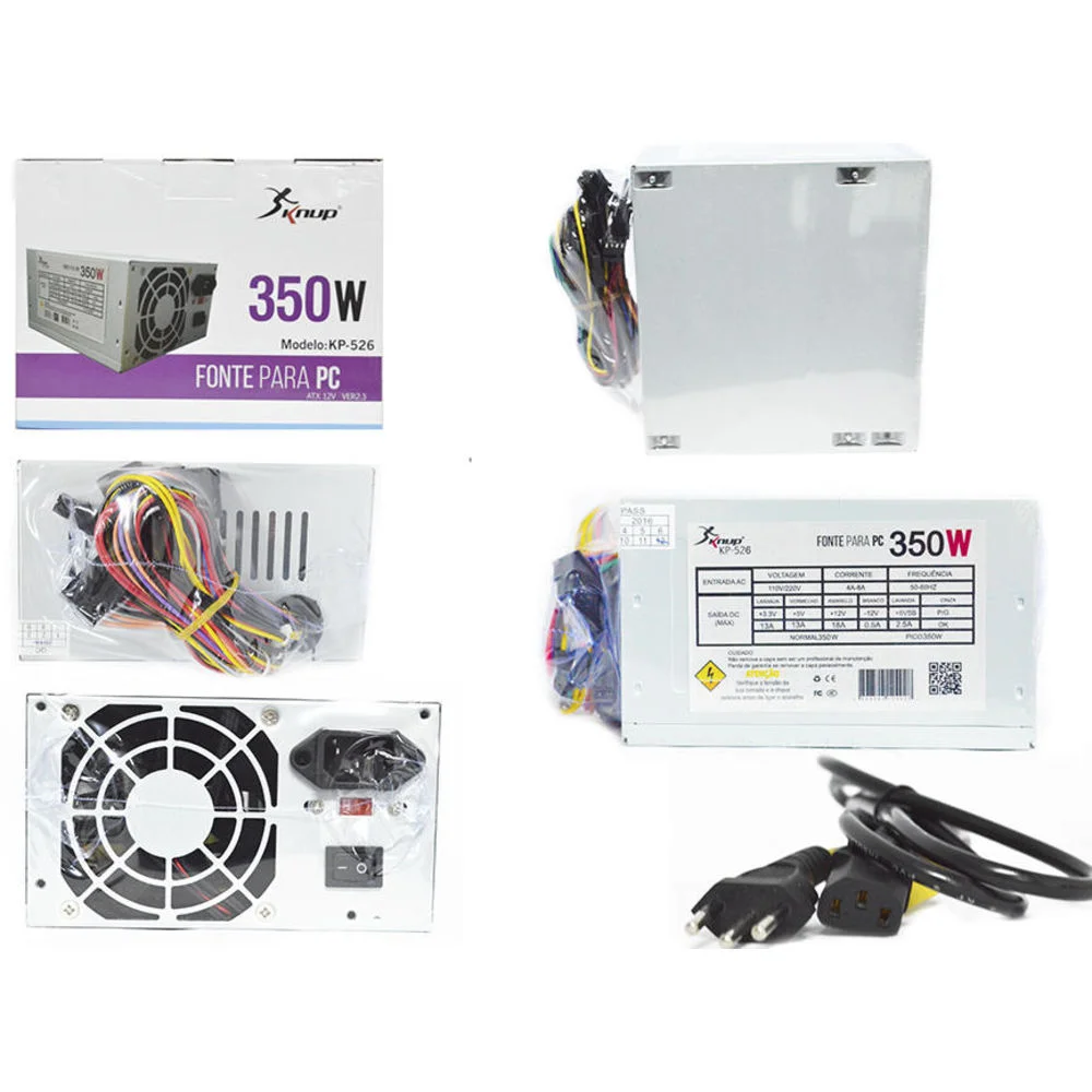 Fonte Knup ATX, 350W, Para PC - KP-526