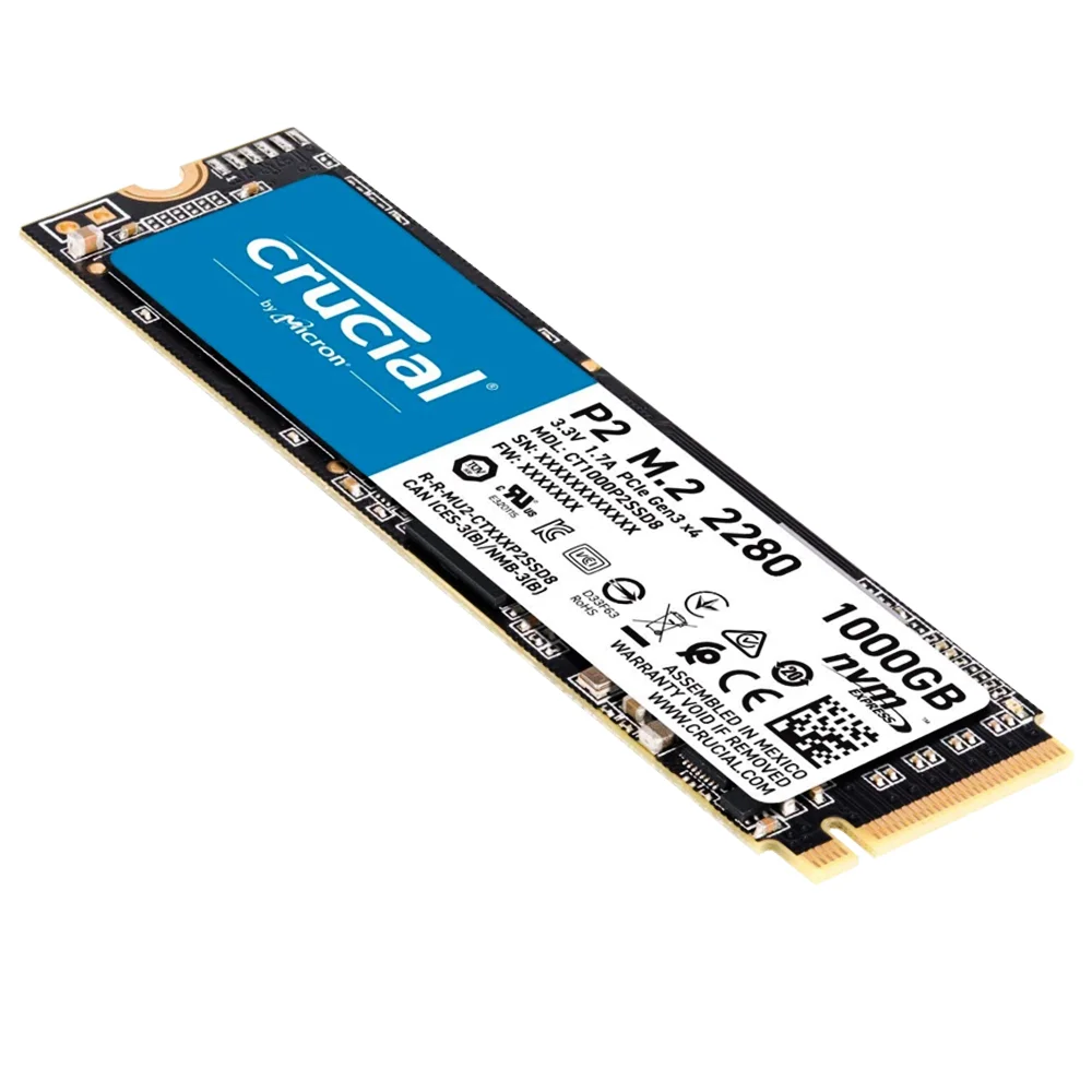 Imagem 3 de 3 do produto SSD 1TB Crucial P2, M.2 2280 Nvme, Leitura 2400 Mb/s E Gravação 1800 Mb/s - Ct1000p2ssd8