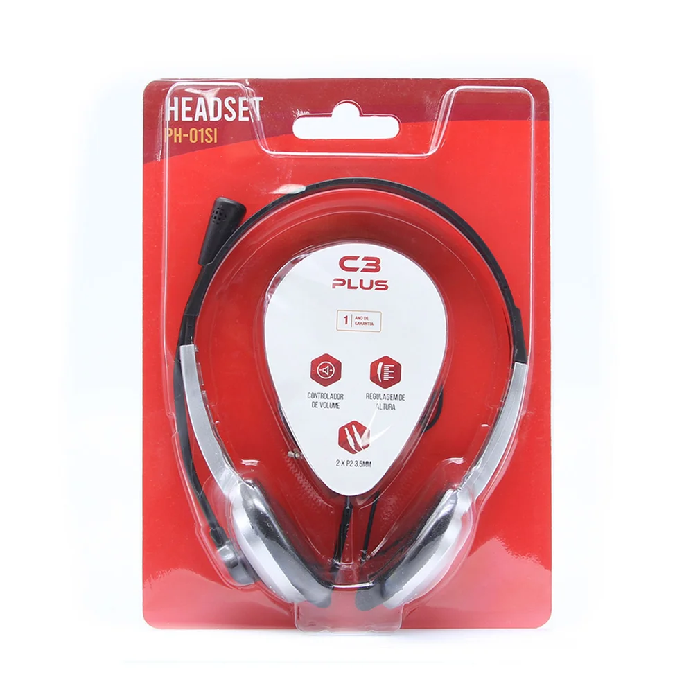 Imagem 5 de 5 do produto Fone De Ouvido C3tech, Ph-01si, P2 3.5 Mm, Voip, Prata