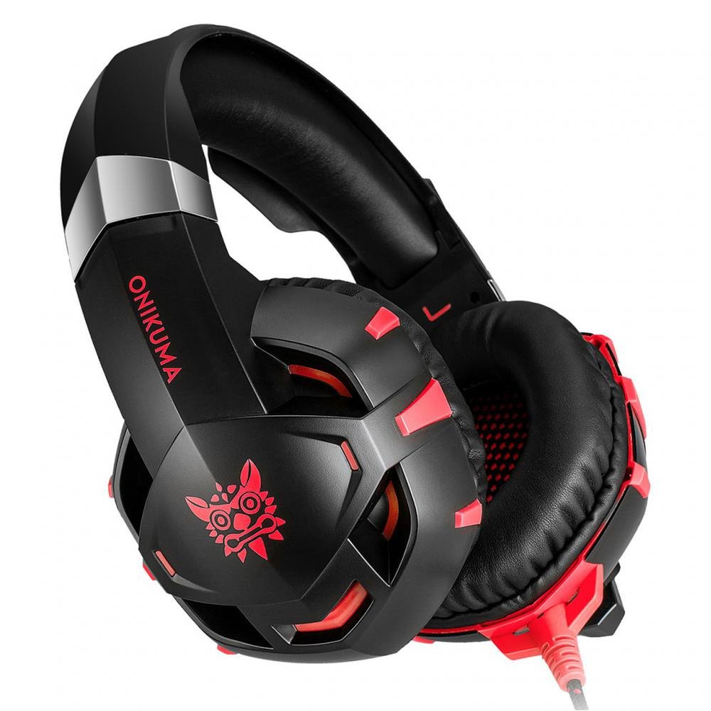 Fone Headset Gamer P2/p3 Usb Leds Vermelho Xbox Ps4 Pc Onikuma