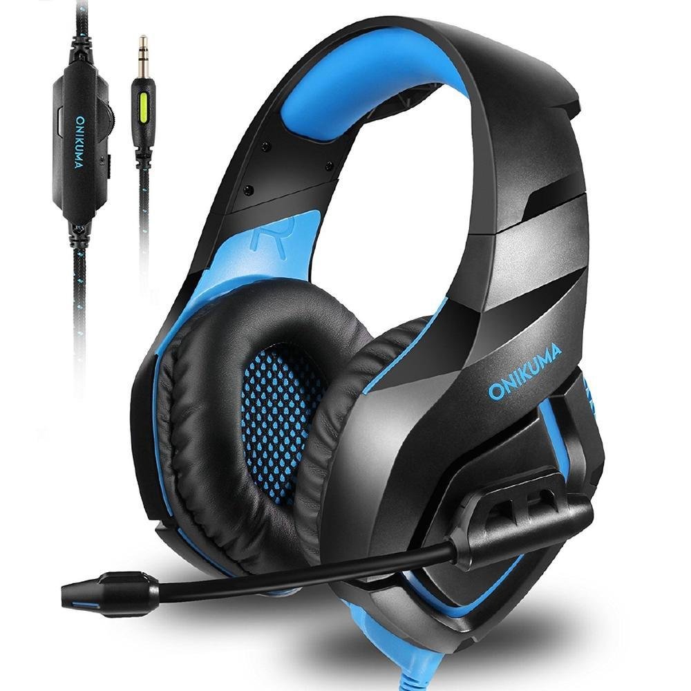 Imagem 2 de 2 do produto Fone Headset Gamer Azul P2/p3 Usb Led 50mm Cabop 2,2m Onikuma Azul