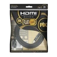 Cabo HDMI Pix Flat Gold - 2.0 4K, HDR, 19P, 3M - 018-5023