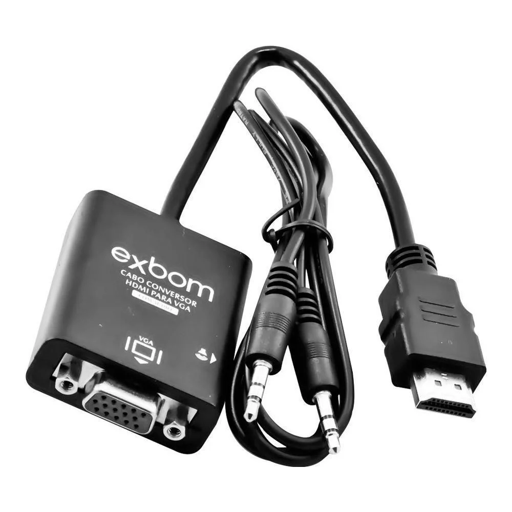 Cabo Conversor exbom HDMI-VGA com audio 1080p